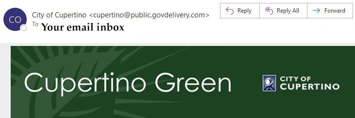 Image of top of Green Newsletter email