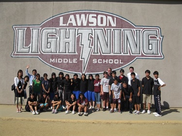 Student delegate visitors at Lawson Middle school, host of this years student exchange visit