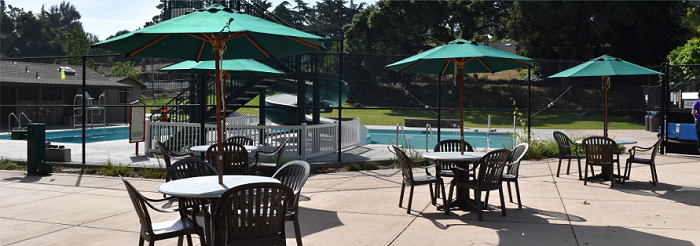 Seating near pool