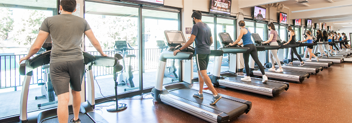 people using treadmills