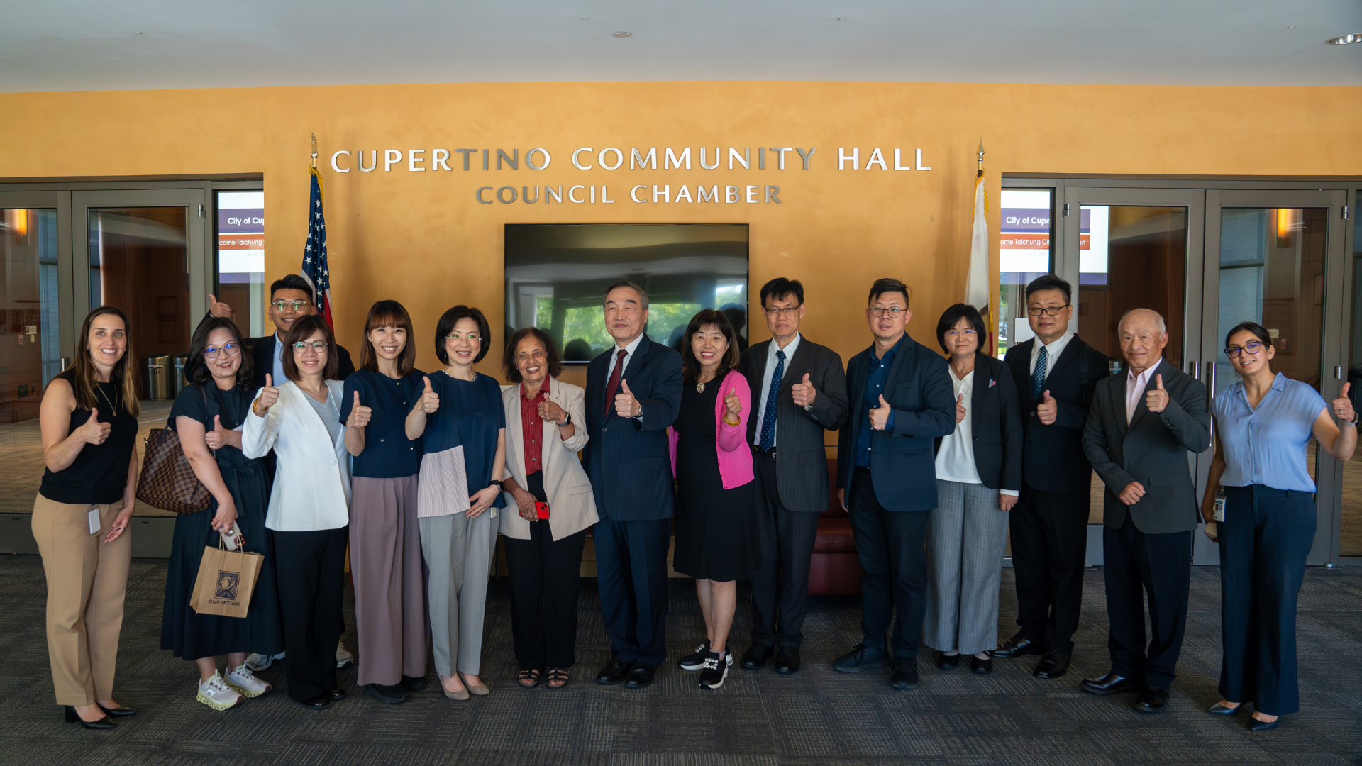 Delegates from Taichung, Taiwan at Cupertino Community Hall Council Chamber